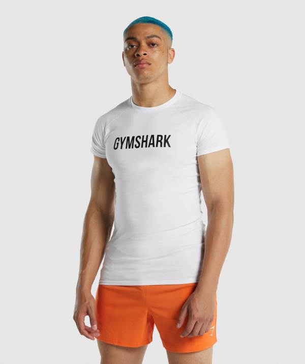 Panske Tricka Gymshark Apollo Biele | ET0842567